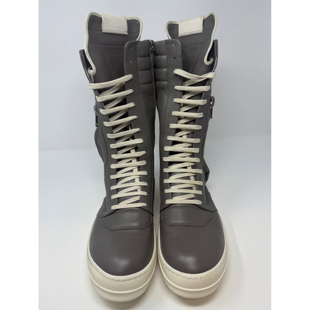Rick Owens Cargobasket Leather Sneaker Grey/Milk Size 11 US 44 EU - Picture 2 of 9